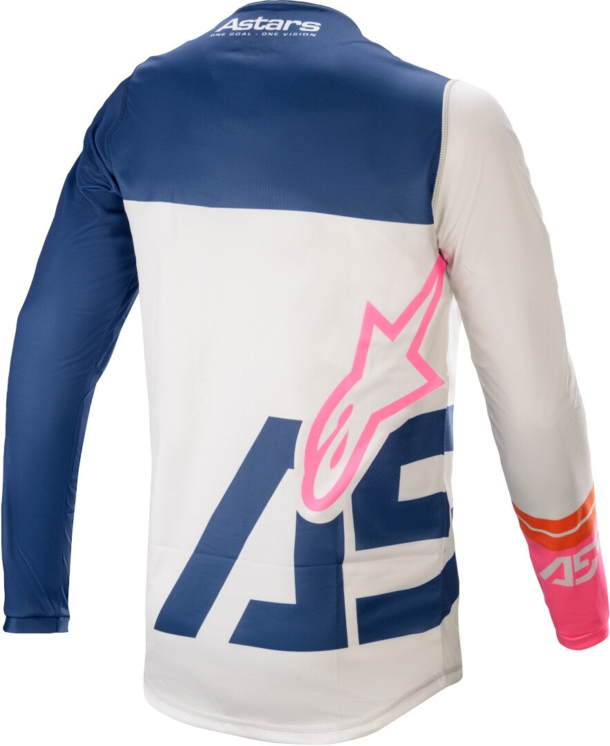 Completo cross Alpinestars RACER COMPASS off white navy pink fluo 2021  pantaloni+maglia - 78329 | 10HP