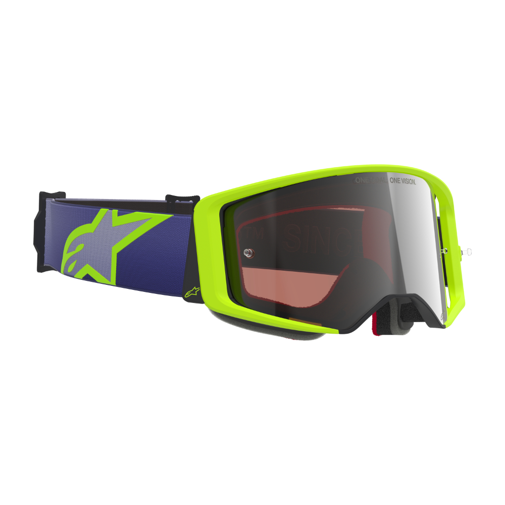 Maschera motocross Alpinestars Supertech Vision Corp Purple Yellow Fluo Mirror Silver 1