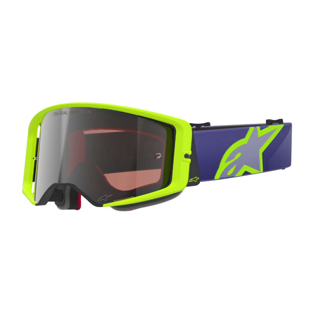 Maschera motocross Alpinestars Supertech Vision Corp Purple Yellow Fluo Mirror Silver 2