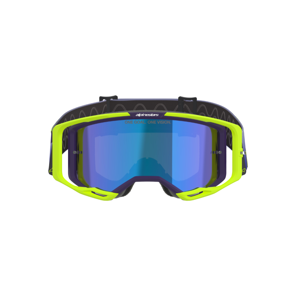 Maschera motocross Alpinestars Vision 8 Corp Purple Yellow Fluo Mirror Blue 4