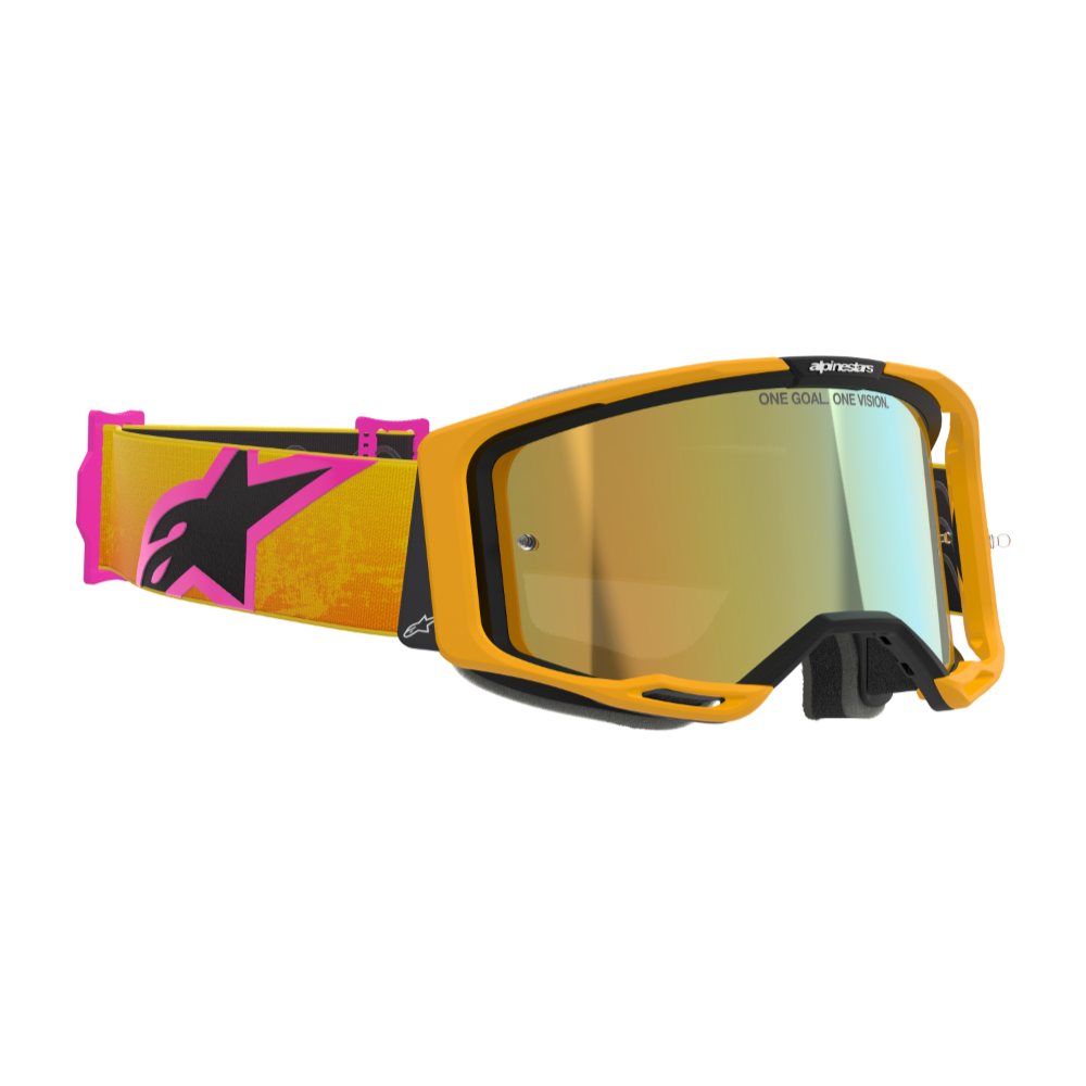 Maschera motocross Alpinestars Vision 8 Corp Orange Yellow Pink Mirror Gold 1