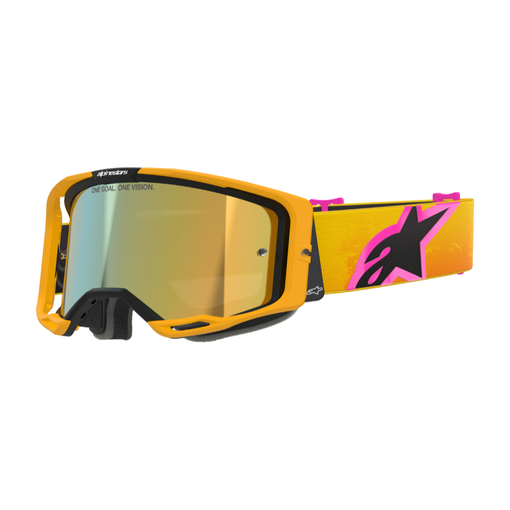 Maschera motocross Alpinestars Vision 8 Corp Orange Yellow Pink Mirror Gold 2