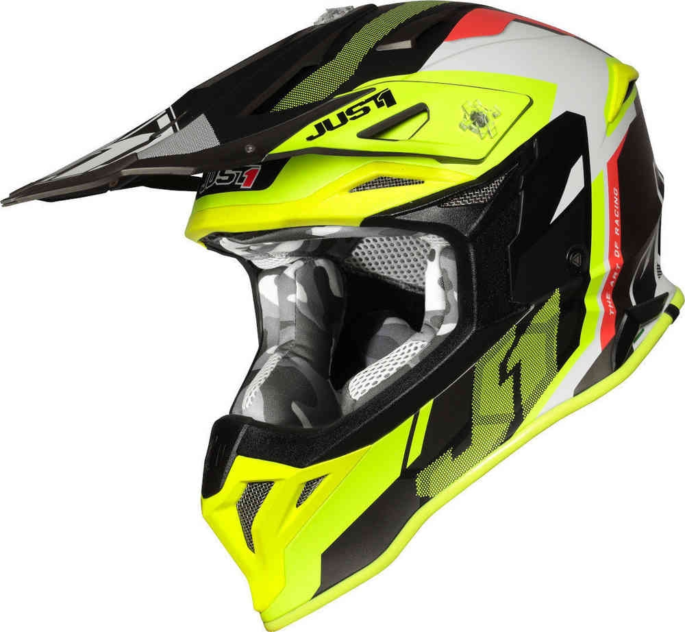 Casco Just1 cross enduro J39 REACTOR Fluo Yellow Red Titanium Matt - 78375  | 10HP