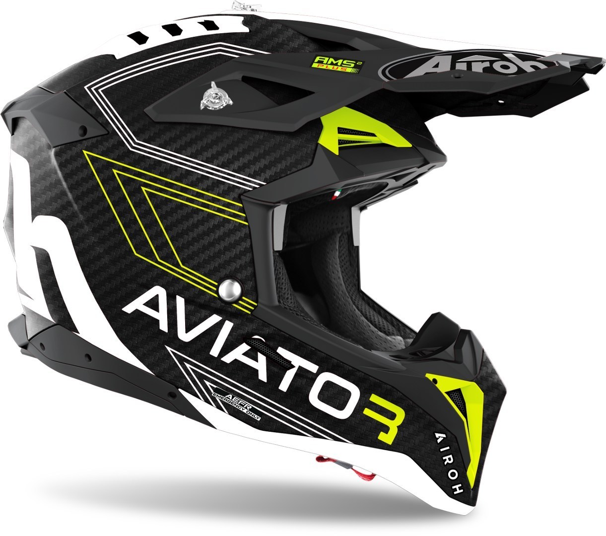 Casco Airoh cross AVIATOR 3 PRIMAL Carbon 3k Yellow Matt - 93960 | 10HP