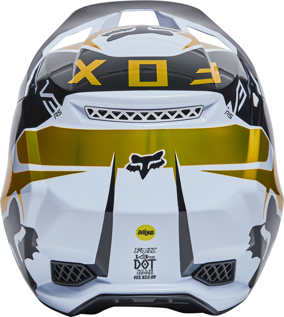 Casco cross enduro Fox V3 RS MIRER White Black - 92651 | 10HP
