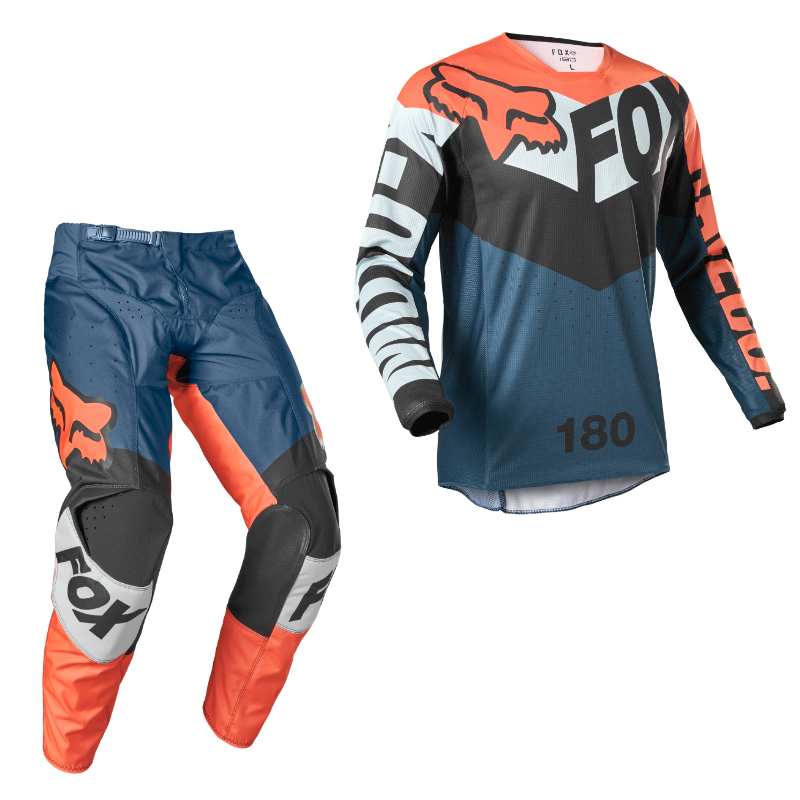 Completo cross enduro Fox 180 TRICE Grey Orange 2022 pantaloni+maglia -  79520 | 10HP
