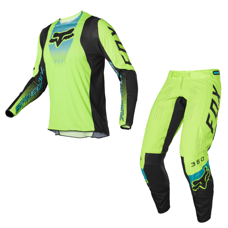 Completo cross enduro Fox 360 DIER Fluorescent Yellow 2022 pantaloni+maglia  - 79516 | 10HP