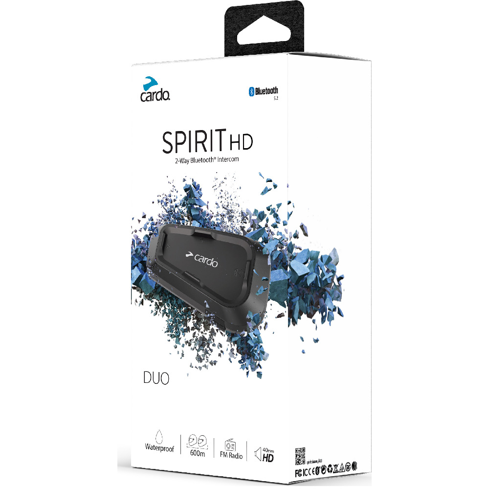 Interfono moto Cardo SPIRIT HD DOPPIO Coppia fino 600mt - 94461 | 10HP