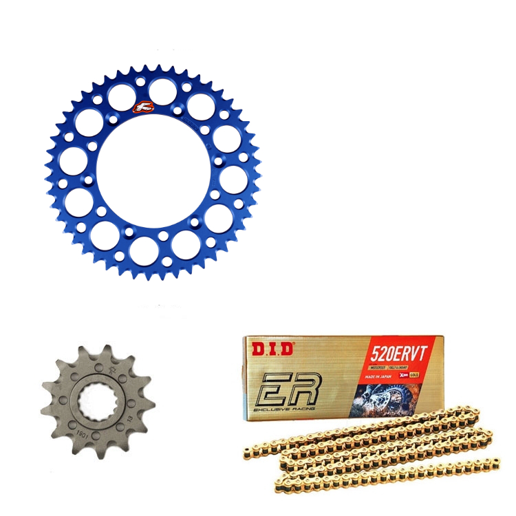Kit trasmissione corona Renthal blu catena Did O-Ring pignone per Yamaha YZ 125 250 YZF 250 400 426 450 WRF 250 400 426 450 1
