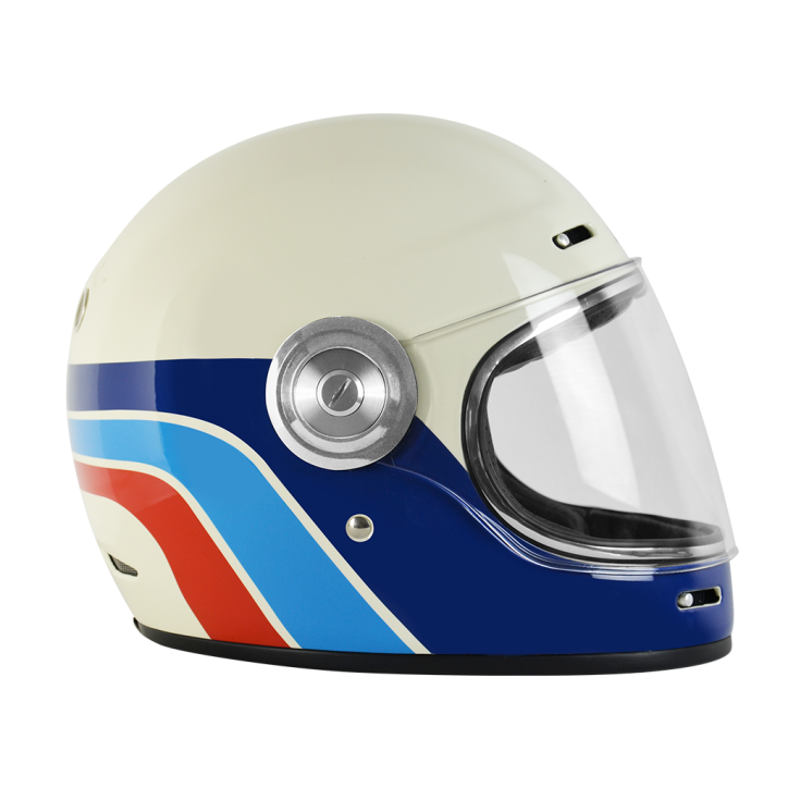 Casco VINTAGE integrale ORIGINE Vega Classic Bianco Blu Rosso - 5701 | 10HP
