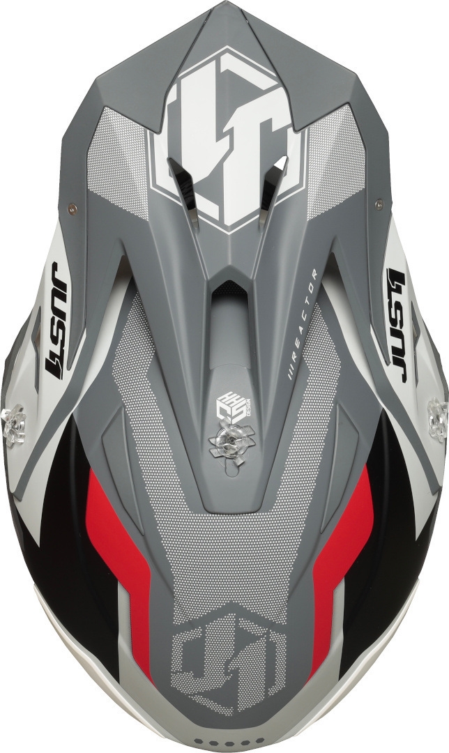 Casco Just1 cross enduro J39 REACTOR White Red Grey Matt - 78377 | 10HP