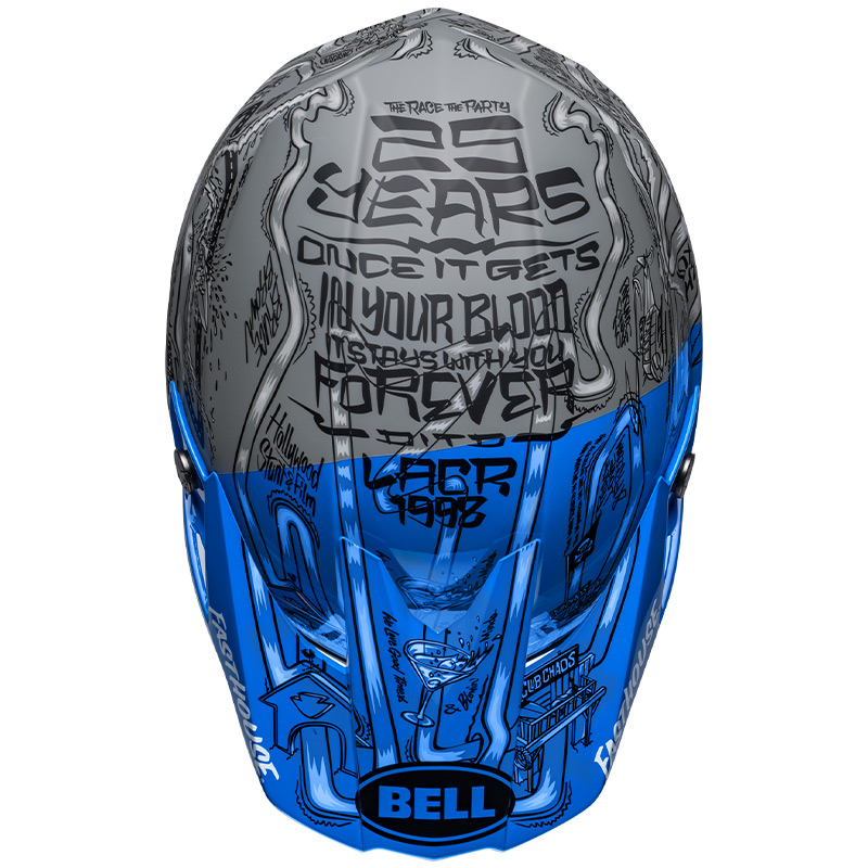 Casco cross BELL MOTO-10 SPHERICAL FASTHOUSE DITD Limited Edition Blu Grigio Lucido Opaco 5