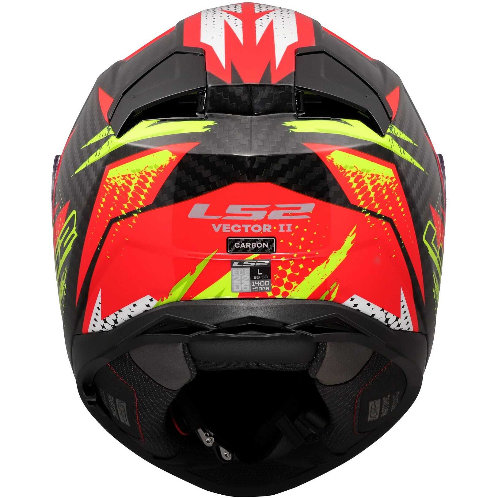 Casco integrale LS2 FF811 Vector II Carbon Tantic Red H-V Yellow 4