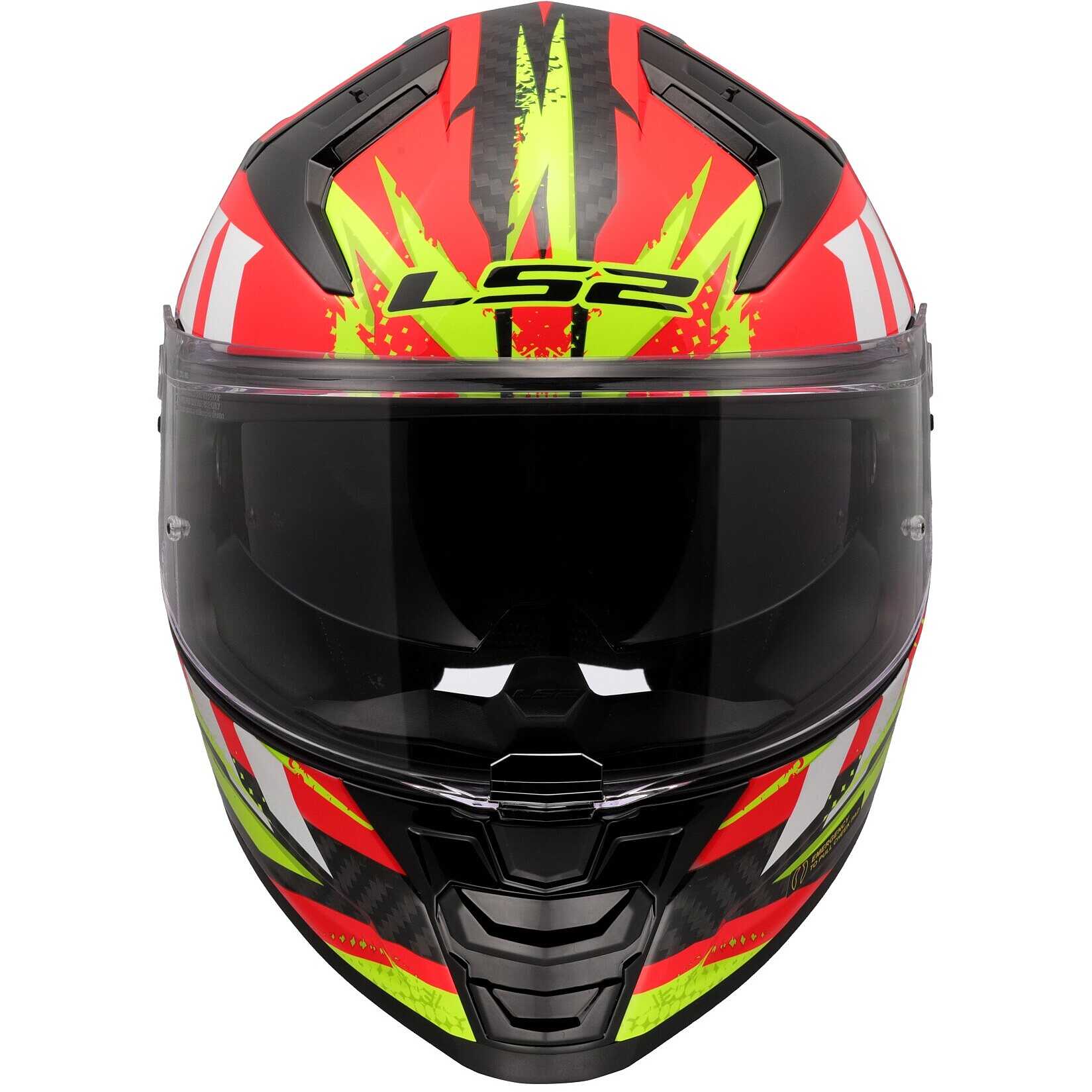 Casco integrale LS2 FF811 Vector II Carbon Tantic Red H-V Yellow 3