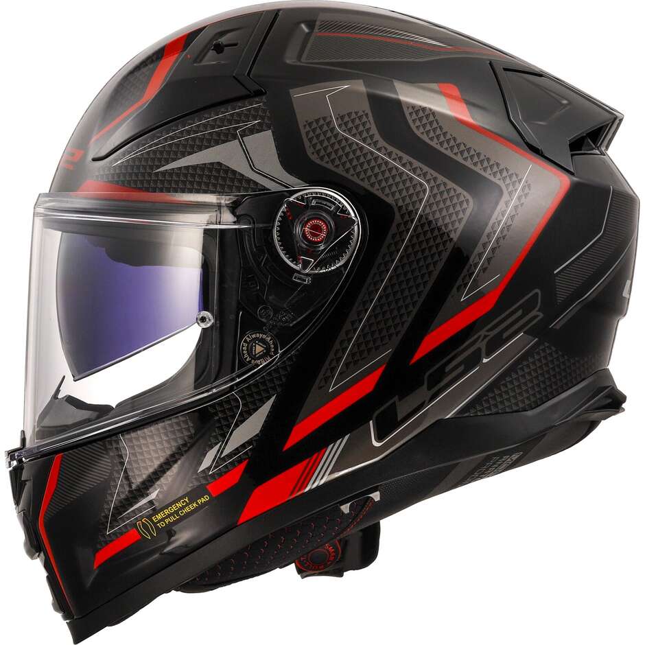 Casco integrale LS2 FF811 Vector II Alizer Black Red 4