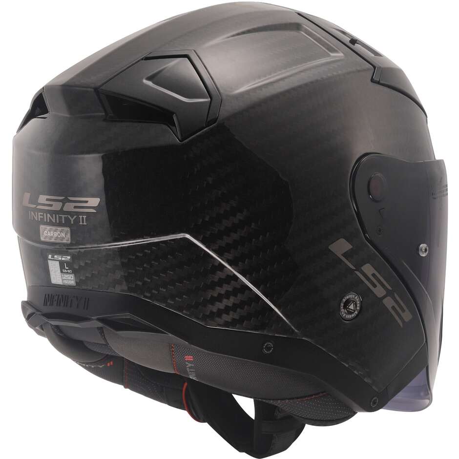 Casco jet LS2 OF603 Infinity II Gloss Carbon 4