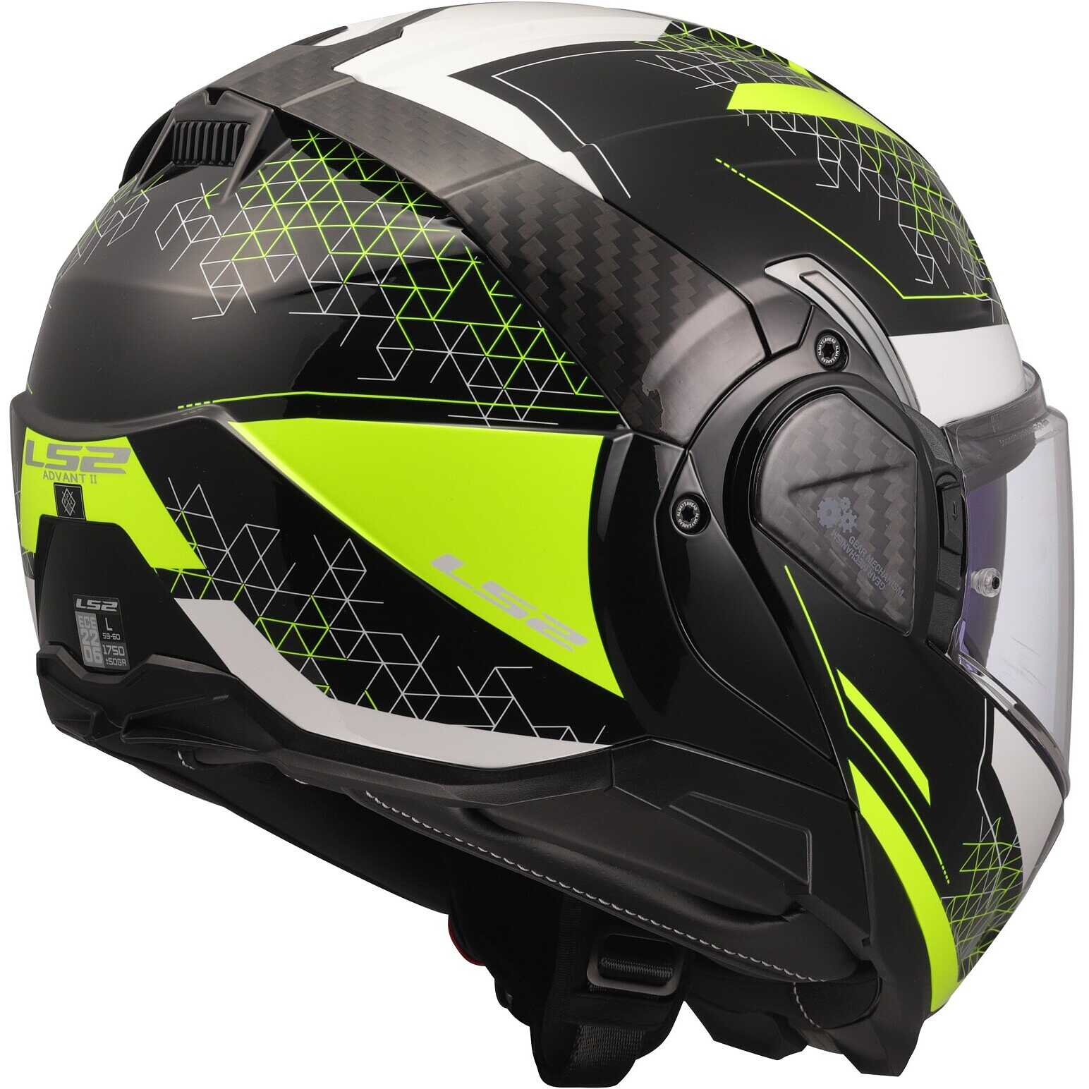 Casco modulare reversibile LS2 FF910 Advant II Astral H-V Yellow 4
