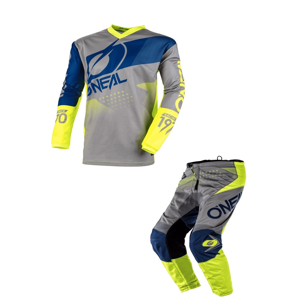 Completo cross O'Neal ELEMENT FACTOR blue yellow 2021 maglia+pantaloni -  29230 | 10HP