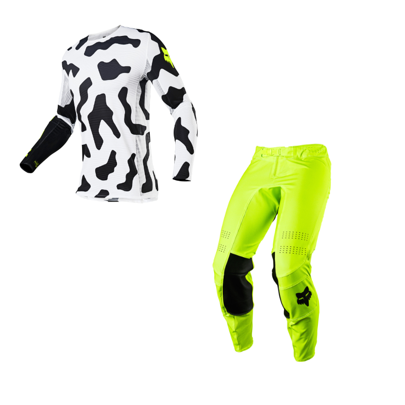 Completo cross enduro Fox FLEXAIR Psycosis black white 2021  pantaloni+maglia - 79242 | 10HP