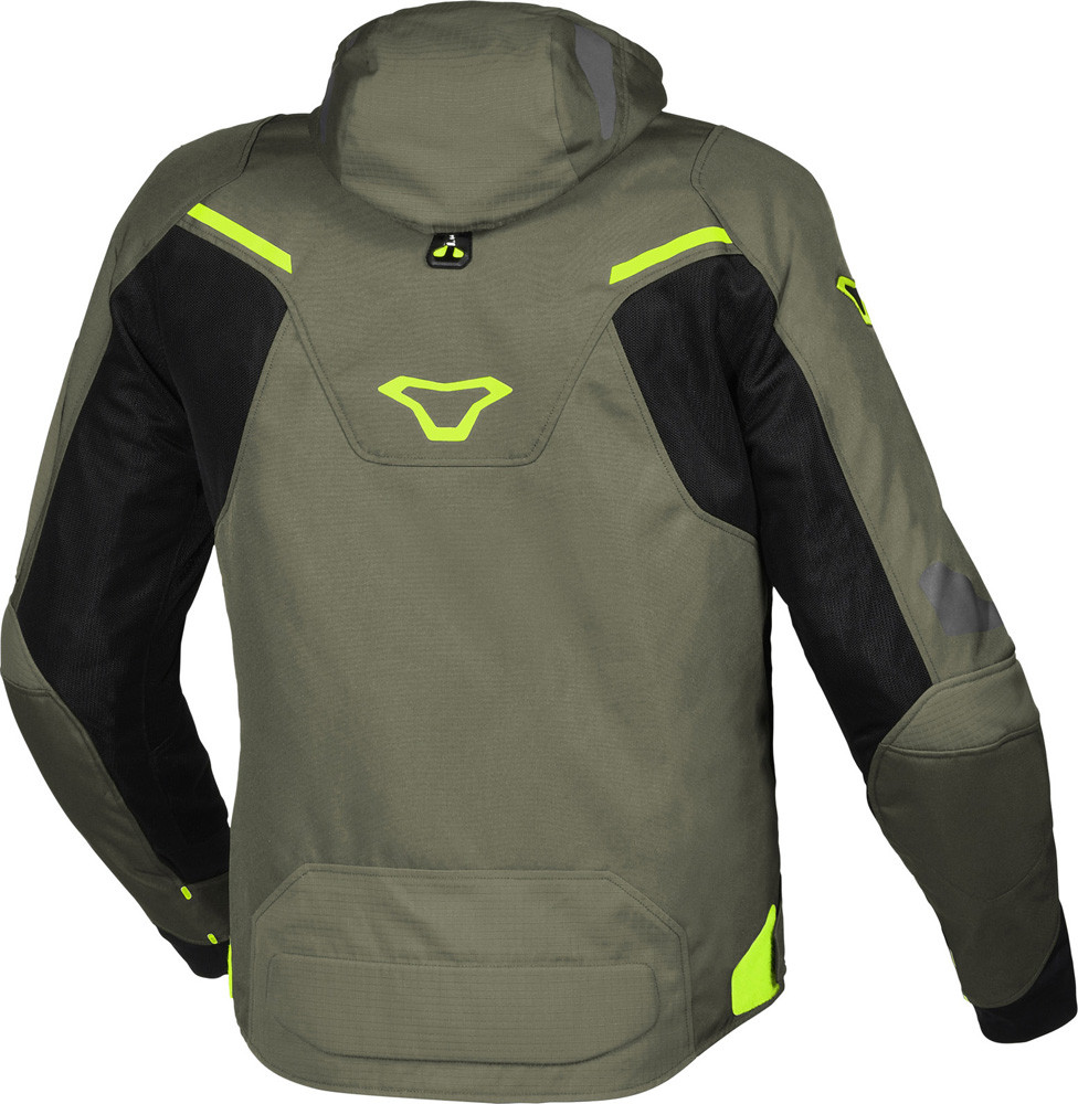 Giacca moto traforata Macna BEACON Verde Militare Giallo - 94463 | 10HP
