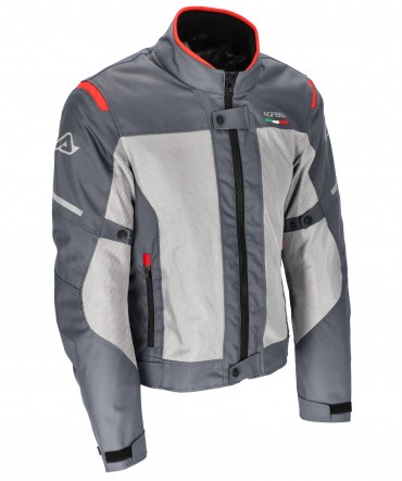 Giacca moto traforata Acerbis ON ROAD RUBY Grigio Rosso