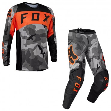 Completo cross enduro Fox 180 Bnkr Grey Camo 2023 pantaloni+maglia