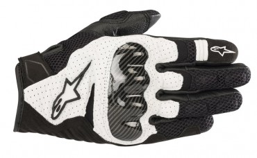 Guanti moto con protezioni Alpinestars SMX 1 AIR V2 nero bianco