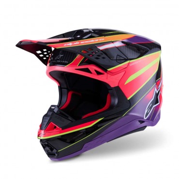 Casco cross Alpinestars SUPERTECH S-M10 Era Pink Violet Yellow Fluo