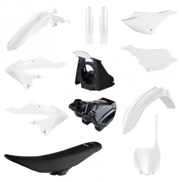 Kit plastiche Restyling Bianco Yamaha YZ 125 YZ 250 dal 2002 al 2021 con serbatoio e sella Polisport