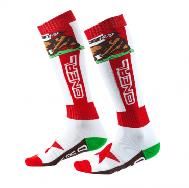 Calze O'Neal Pro MX Sock CALIFORNIA Red White Brown (One Size)