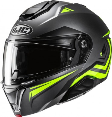 Casco modulare Hjc i91 TRICUS MC3HSF Grigio Giallo Fluo Opaco ECE 22.06
