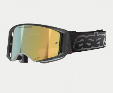 Maschera motocross Alpinestars Supertech Vision Vista Black Mirror Gold