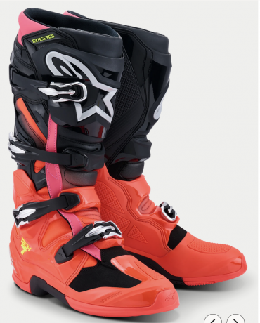 Stivali cross enduro Alpinestars TECH 7 2025 Nero Rosso Fluo Rosa