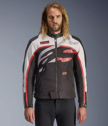 Giubbino moto Alpinestars AXTON Nero Bianco Rosso