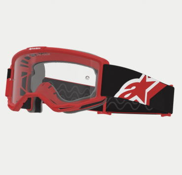 Maschera motocross Alpinestars Vision OTG Red Black Lente Chiara