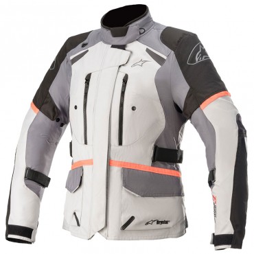 Giacca moto donna Alpinestars STELLA ANDES V3 Drystar grigio nero corallo