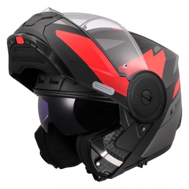 Casco modulare LS2 FF902 Scope II Duria Black Red Opaco