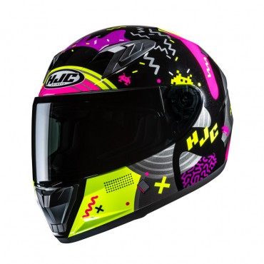 Casco integrale bambino HJC Y10 MIKA MC3H Fuksia Giallo