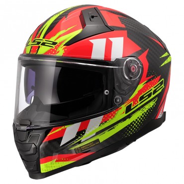 Casco integrale LS2 FF811 Vector II Carbon Tantic Red H-V Yellow