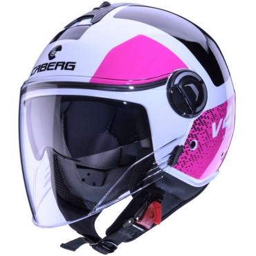Casco jet Caberg RIVIERA V4 X Alpha White Fuchsia