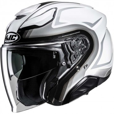 Casco jet HJC F31 Bask MC10 Bianco Grigio