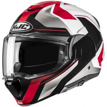 Casco Flip-up Hjc F100 Bios MC1 Bianco Rosso Nero