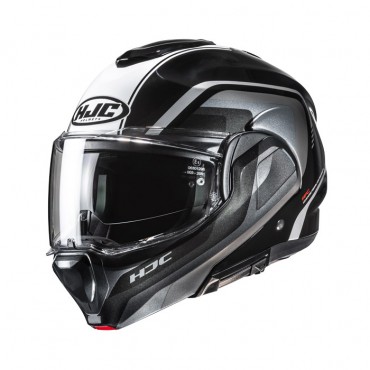 Casco Flip-up Hjc F100 Reff MC21 Nero Lucido