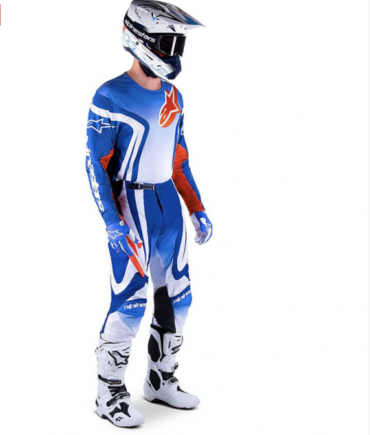 Completo cross Alpinestars RACER Semi Blue Hot Orange pantaloni+maglia