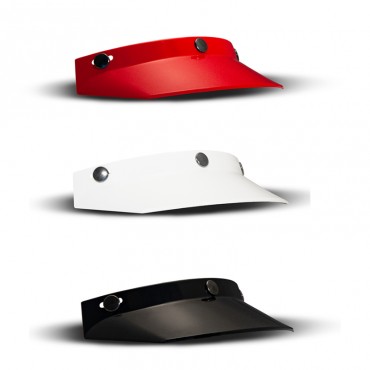 Frontino DMD Off-Road per caschi jet a tre bottoni bianco nero rosso