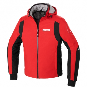 Felpa moto con protezioni Spidi HOODIE ARMOR H2OUT Rosso