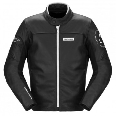 Giubbino moto pelle Spidi GENESIS Nero Bianco