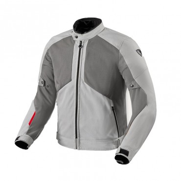 Giubbino moto ventilato Rev'it TORQUE 3 H2O Grigio Chiaro