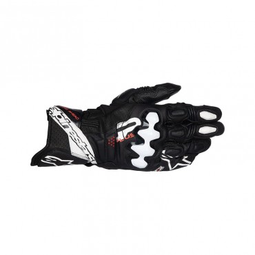 Guanti moto pelle racing con protezioni Alpinestars GP PLUS R V3 Nero Bianco
