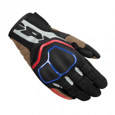 Guanti moto pelle con protezioni Spidi SPORT-GT Nero Rosso Blu